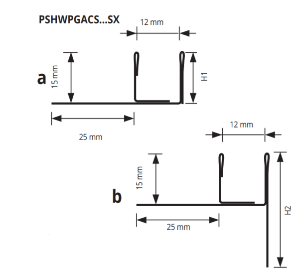 Progress® Roostevaba klaasisoonega dushi kaldeliist 12 mm / 1 m vasak - Image 2