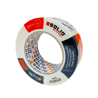 Solid PVC-krohvimisteip valge 48 mm x 50 m