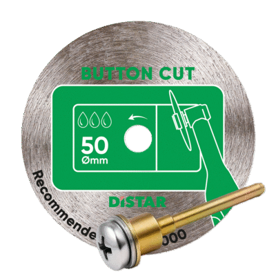 DISTAR BUTTON CUT miniketas võlliga 50 mm
